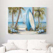 Tropical Surfboard Coastal Wall Art Print