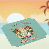 Tropical Surfboards Hawaiaanse Bloemen Turkoois Mo Kartonnen Onderzetters