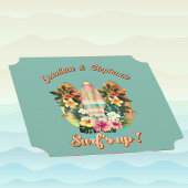 Tropical Surfboards Hawaiaanse Bloemen Turkoois Mo Kartonnen Onderzetters