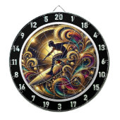 Tropical Surfer Abstract Energiestuk Dartbord (Voorkant)