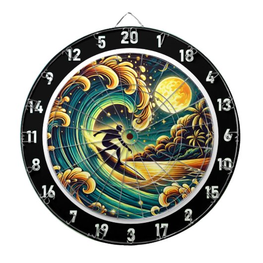 Tropical Surfer Energy Room Art Dartbord (Voorkant)