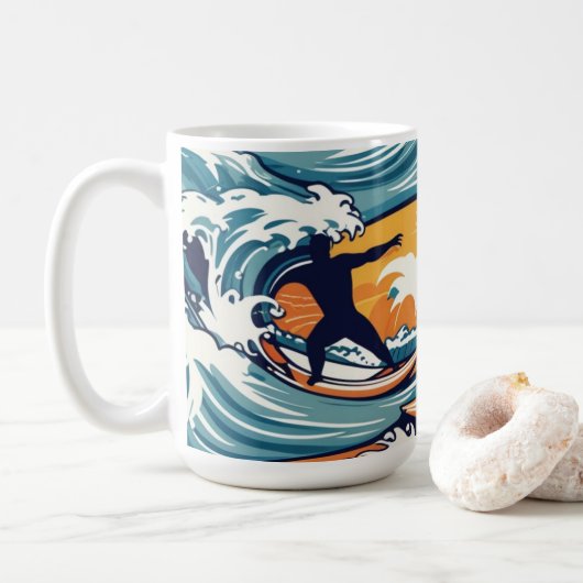 Tropical Surfer Koffiemok (Met donut)