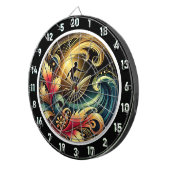 Tropical Surfer Sunset Wave Canvas Dartbord (Voorkant Rechts)