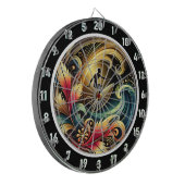 Tropical Surfer Sunset Wave Canvas Dartbord (Voorkant Links)