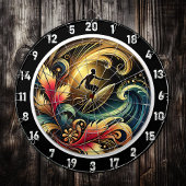 Tropical Surfer Sunset Wave Canvas Dartbord