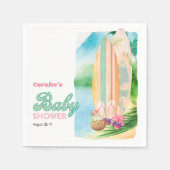 Tropical Surfing Beach Zomer Baby shower Servet (Voorkant)