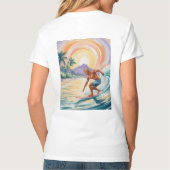 Tropical Surfing Sunset White V-Neck T-Shirts (Achterkant)