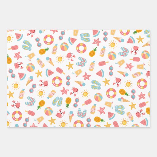 Tropical Swimming Pool Birthday Party Inpakpapier Vel (Voorkant)