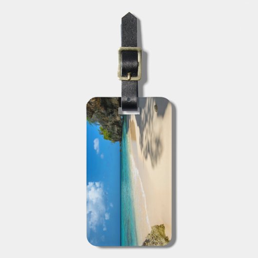 Tropical Tahiti Sandy Island Beach  Bagagelabel (Voorkant verticaal)