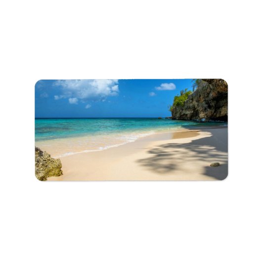 Tropical Tahiti Sandy Island Beach Etiket (Voorkant)