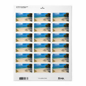 Tropical Tahiti Sandy Island Beach Etiket (Full Sheet)