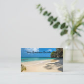 Tropical Tahiti Sandy Island Beach  Visitekaartje (Staand voorkant)