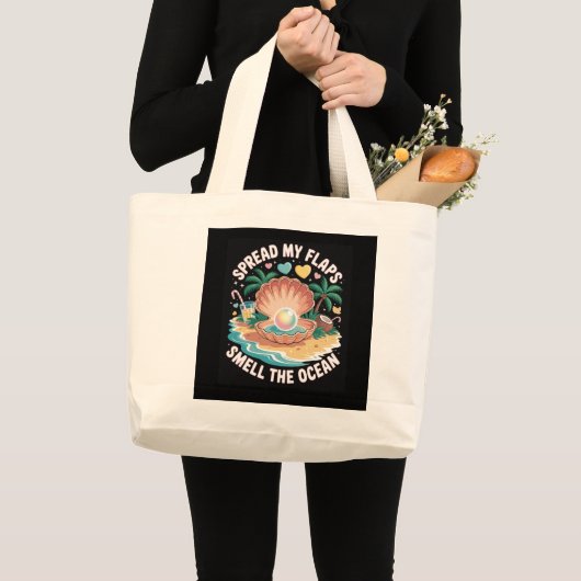 Tropical Tease Spread My Flaps, Smell the Ocean Grote Tote Bag (Voorkant (product))