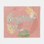 Tropical Terracotta Llama Fleece Deken (Voorkant (Horizontaal))