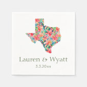 Tropical Texas Wedding Gepersonaliseerde namen & d Servet (Voorkant)