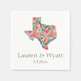 Tropical Texas Wedding Gepersonaliseerde namen & d Servet