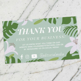 Tropical Thank You Business Card Informatiekaartje