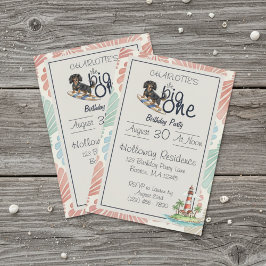 Tropical The Big One Surf Teckel Verjaardag Kaart