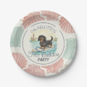 Tropical The Big One Surf Teckel Verjaardag Papieren Bordje (Voorkant)