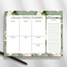 Tropical Thema Gepersonaliseerde Weekly Planner Pa