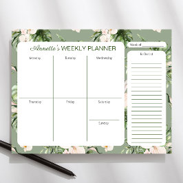 Tropical Thema Gepersonaliseerde Weekly Planner Pa Notitieblok