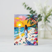 Tropical Themed Keeping in Touch Briefkaart (Staand voorkant)