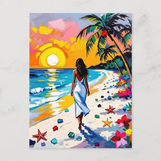 Tropical Themed Keeping in Touch Briefkaart (Voorkant)