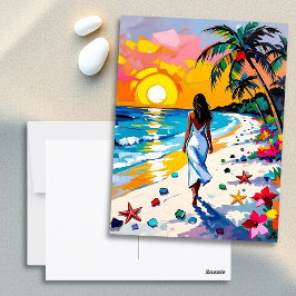 Tropical Themed Keeping in Touch Briefkaart