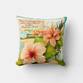 Tropical Throw Pillow Proverbs 18:24 Kussen