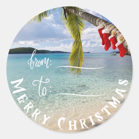 Tropical Tidings Label Sticker (Voorkant)