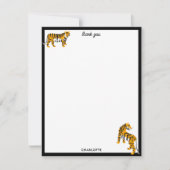 Tropical Tiger Black Botanical Oerwoud Safari Cats Bedankkaart (Voorkant)