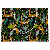 Tropical Tiger Black Botanical Oerwoud Safari Cats Groot Cadeauzakje (Voorkant)