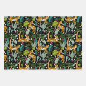 Tropical Tiger Black Botanical Oerwoud Safari Cats Inpakpapier Vel (Voorkant 2)