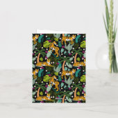 Tropical Tiger Black Botanical Oerwoud Safari Cats Kaart (Achterkant)