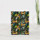 Tropical Tiger Black Botanical Oerwoud Safari Cats Kaart (Voorkant)