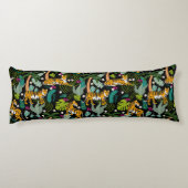 Tropical Tiger Black Botanical Oerwoud Safari Cats Lichaamskussen (Achterkant)