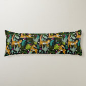 Tropical Tiger Black Botanical Oerwoud Safari Cats Lichaamskussen (Voorkant)