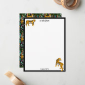 Tropical Tiger Black Botanical Oerwoud Safari Cats Notitiekaartje (Voorkant / Achterkant in situ)