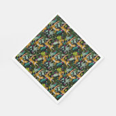 Tropical Tiger Black Botanical Oerwoud Safari Cats Servet (Hoek)