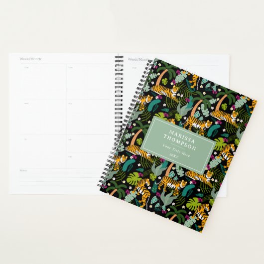 Tropical Tiger Black Botanical Oerwoud Safari Planner (Display)