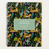 Tropical Tiger Black Botanical Oerwoud Safari Planner (Voorkant)