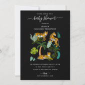 Tropical Tiger Black Oerwoud Safari Baby shower Kaart (Voorkant)