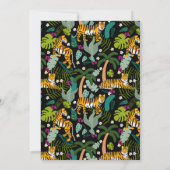 Tropical Tiger Black Oerwoud Safari Baby shower Kaart (Achterkant)