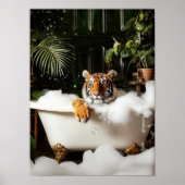 Tropical Tiger in Bathtub Print - Bathroom Wall Ar (Voorkant)