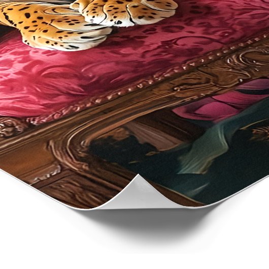 Tropical Tiger on Pink Sofa Poster Eclectic Tiger  (Hoek)