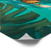 Tropical Tiger Swimming in River Bathroom Print (Hoek)