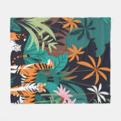 Tropical Tiger Trio Fleece Deken (Voorkant (Horizontaal))