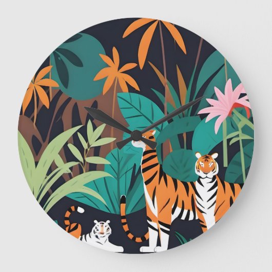 Tropical Tiger Trio Grote Klok (Voorkant)