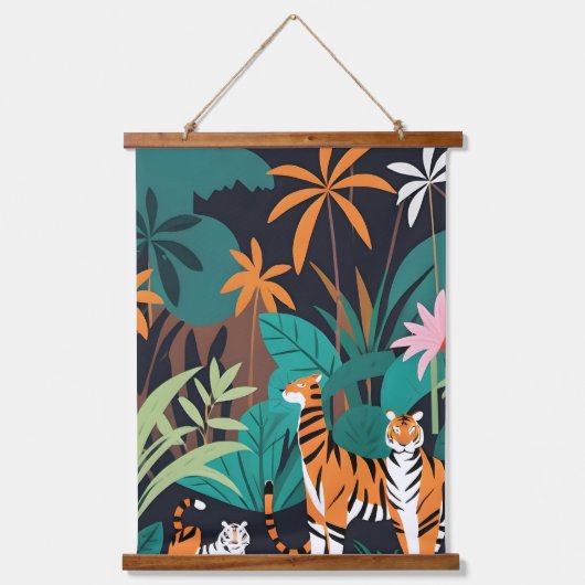 Tropical Tiger Trio Hangend Wandkleed (Voorkant)