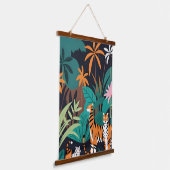 Tropical Tiger Trio Hangend Wandkleed (Gebogen)